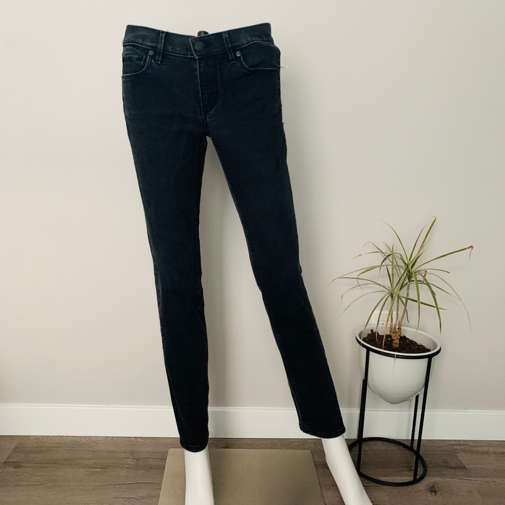 Loft Modern Skinny Washed Black Jeans 27/2